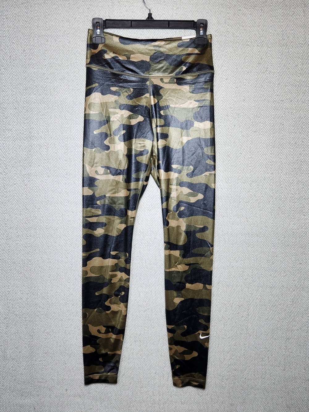 Nike One Dri Fit Camo Mid Rise Full Length Leggings Womens S Olive Black  Tan